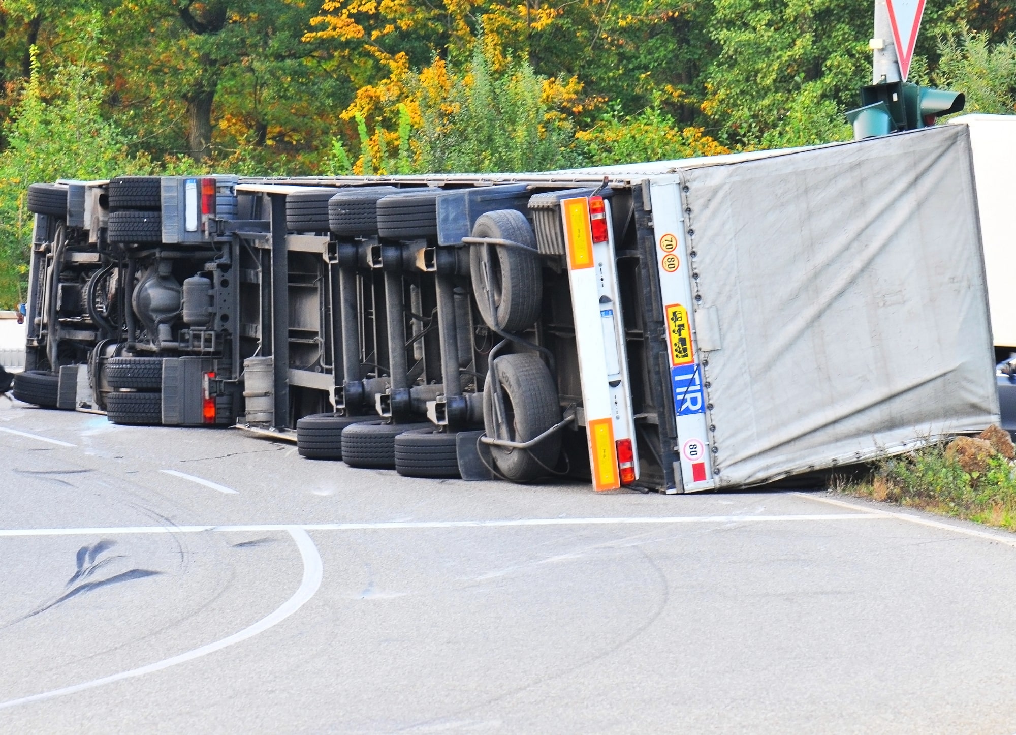 Lawyer consulting with truck accident client in office