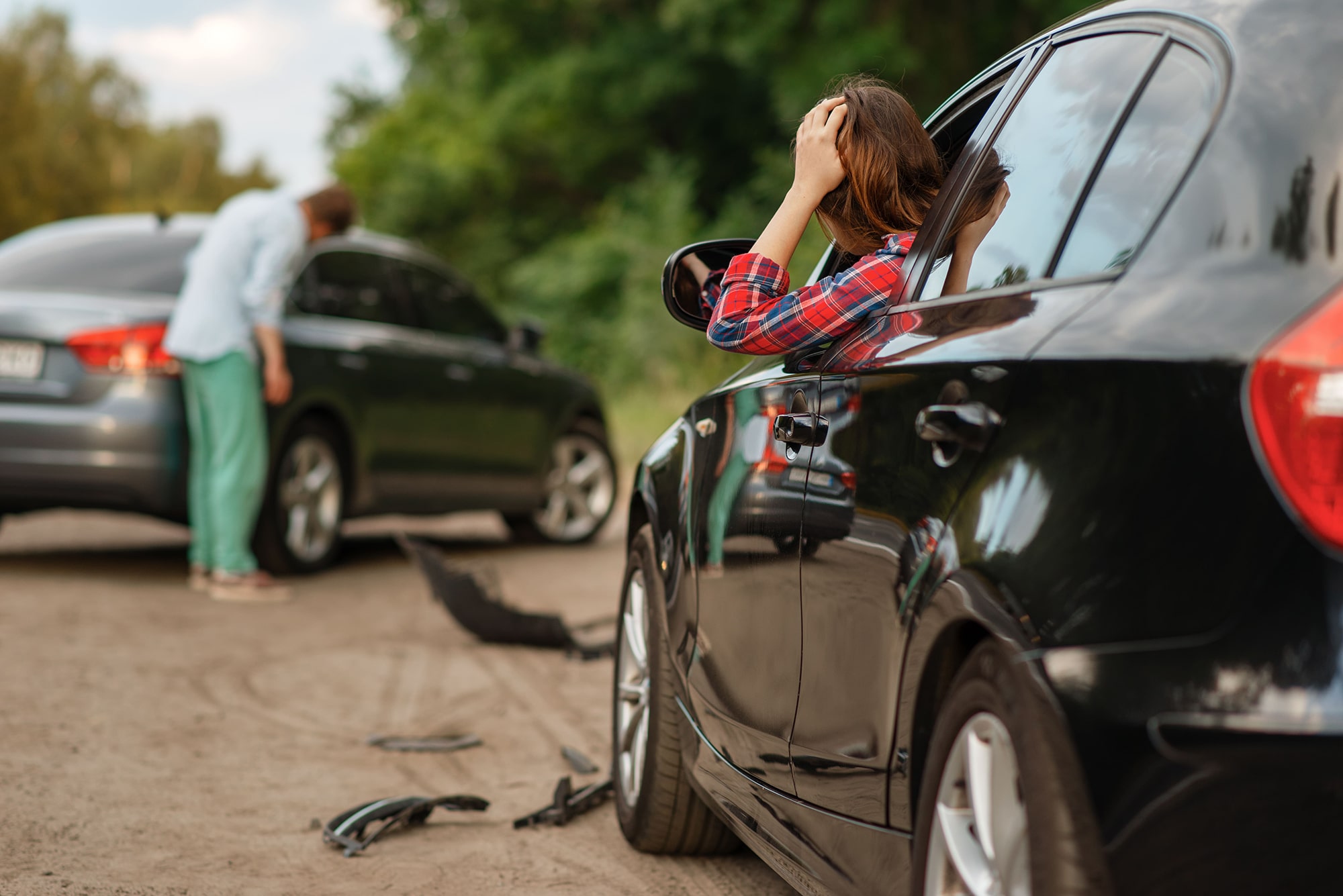 Client and lawyer discussing case details for a car accident in Bel Air, MD